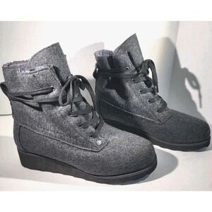 Bearpaw Krista Women's‎ High-top Ankle Boots 9 Lined Charcoal Gray Wool [620]